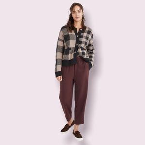 Madewell Huston Pull-on Crop Trouser Pants Burgundy Size XS